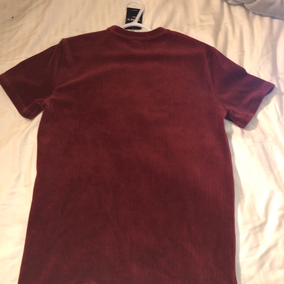 Forever 21 - Burgundy Velour / Velvet T-Shirt - Picture 3 of 3